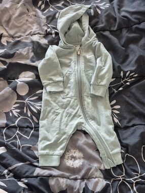 Nike Mint Green Hooded Baby One-Piece Romper